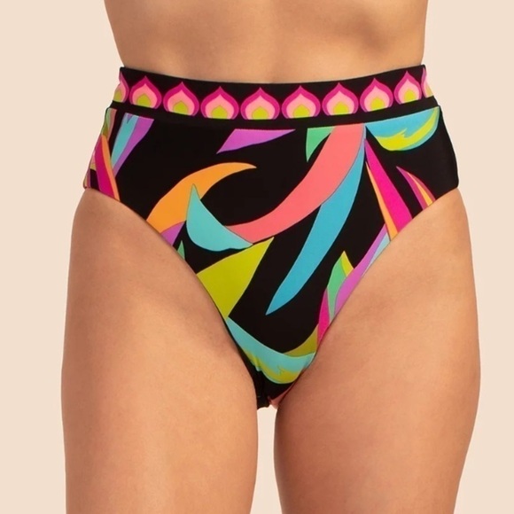 Trina Turk NEW Size 4 Reversible BIRD PARADISE HI WAIST BIKINI BOTTOM - Picture 1 of 10